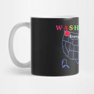 Washington, USA. Evergreen State. (With Map) Mug